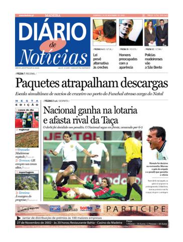 Edição do dia 24 Novembro 2002 da pubicação Diário de Notícias