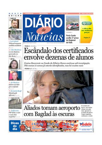 Edição do dia 4 Abril 2003 da pubicação Diário de Notícias