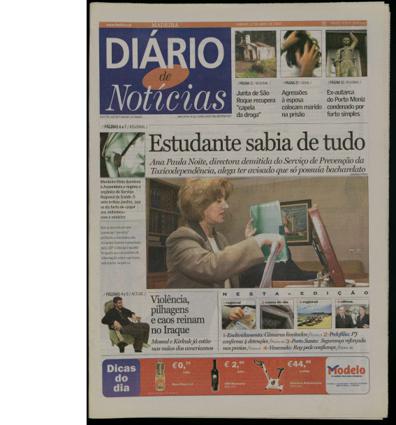 Edição do dia 12 Abril 2003 da pubicação Diário de Notícias