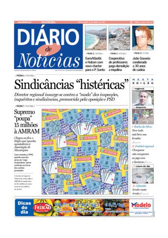 Edição do dia 15 Abril 2003 da pubicação Diário de Notícias