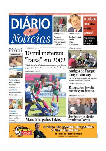 Edição do dia 27 Abril 2003 da pubicação Diário de Notícias