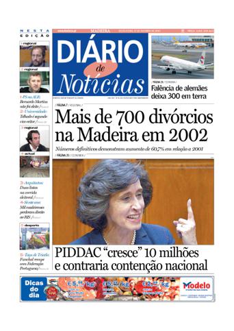 Edição do dia 17 Outubro 2003 da pubicação Diário de Notícias