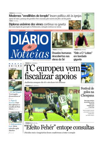 Edição do dia 8 Fevereiro 2004 da pubicação Diário de Notícias