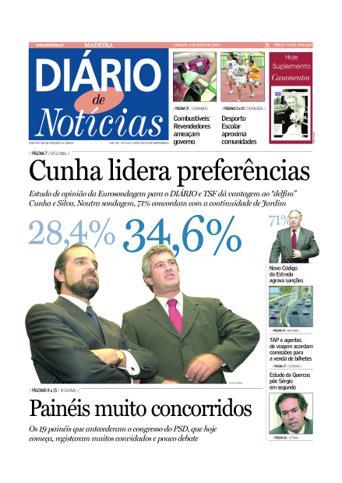 Edição do dia 8 Maio 2004 da pubicação Diário de Notícias