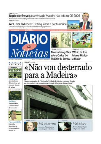 Edição do dia 23 Outubro 2004 da pubicação Diário de Notícias