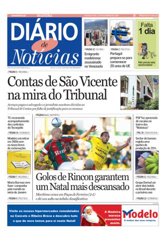 Edição do dia 22 Dezembro 2005 da pubicação Diário de Notícias