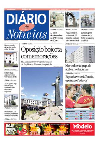 Edição do dia 20 Junho 2006 da pubicação Diário de Notícias