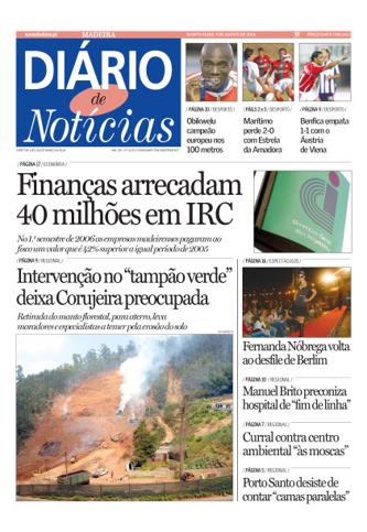 Edição do dia 9 Agosto 2006 da pubicação Diário de Notícias