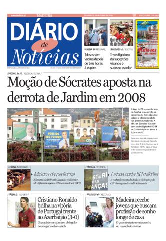 Edição do dia 8 Outubro 2006 da pubicação Diário de Notícias