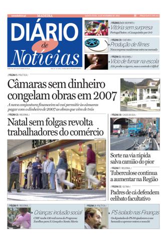 Edição do dia 16 Novembro 2006 da pubicação Diário de Notícias