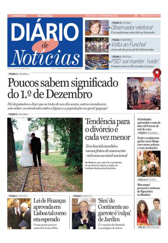 Edição do dia 1 Dezembro 2006 da pubicação Diário de Notícias