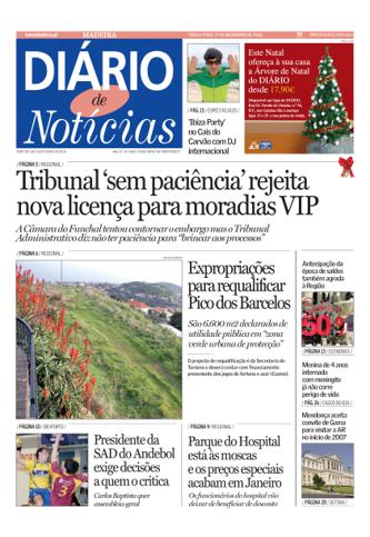 Edição do dia 19 Dezembro 2006 da pubicação Diário de Notícias