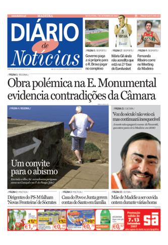 Edição do dia 7 Setembro 2007 da pubicação Diário de Notícias