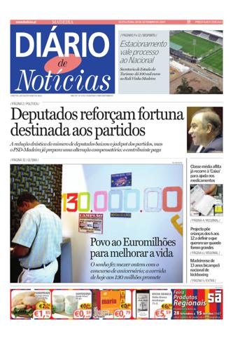 Edição do dia 28 Setembro 2007 da pubicação Diário de Notícias