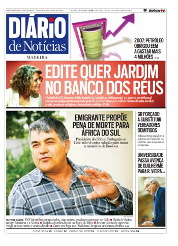 Edição do dia 4 Janeiro 2008 da pubicação Diário de Notícias