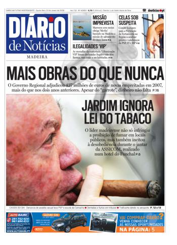 Edição do dia 23 Janeiro 2008 da pubicação Diário de Notícias