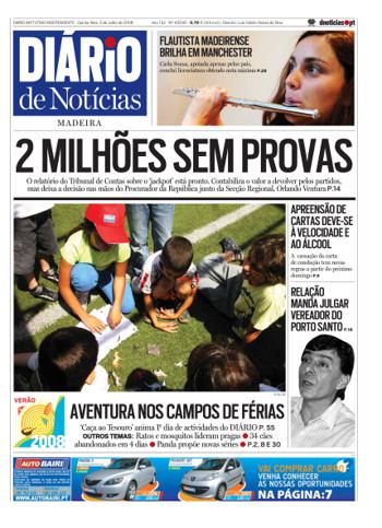 Edição do dia 3 Julho 2008 da pubicação Diário de Notícias