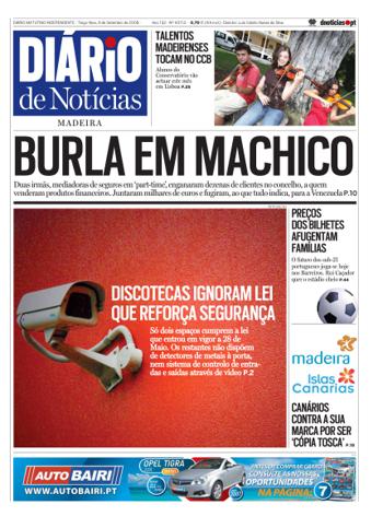 Edição do dia 9 Setembro 2008 da pubicação Diário de Notícias