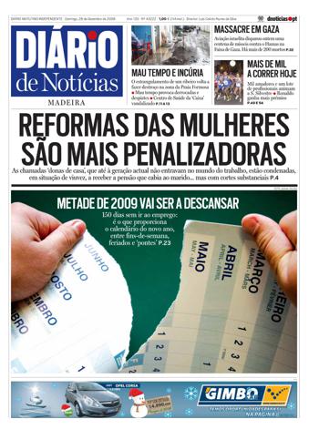 Edição do dia 28 Dezembro 2008 da pubicação Diário de Notícias