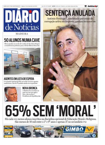 Edição do dia 19 Setembro 2009 da pubicação Diário de Notícias