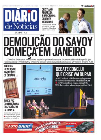 Edição do dia 25 Novembro 2009 da pubicação Diário de Notícias