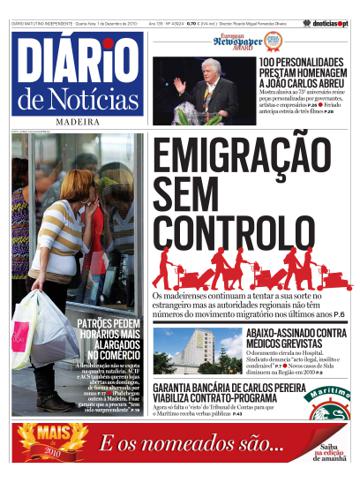 Edição do dia 1 Dezembro 2010 da pubicação Diário de Notícias