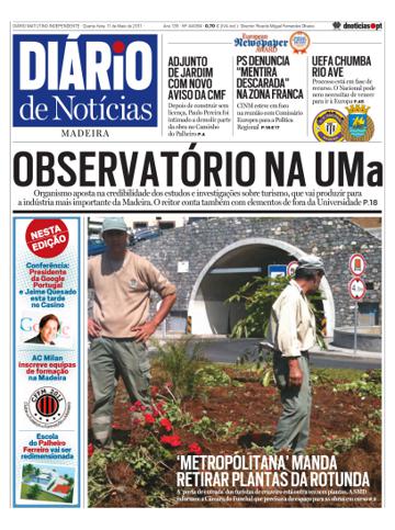 Edição do dia 11 Maio 2011 da pubicação Diário de Notícias