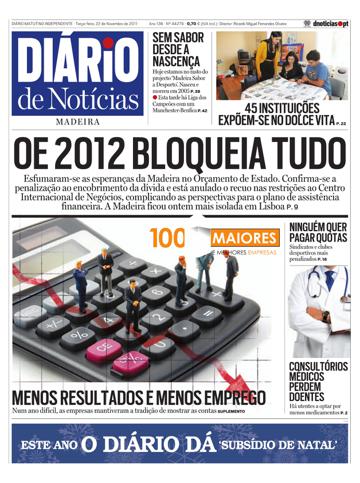 Edição do dia 22 Novembro 2011 da pubicação Diário de Notícias