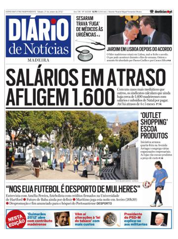 Edição do dia 21 Janeiro 2012 da pubicação Diário de Notícias