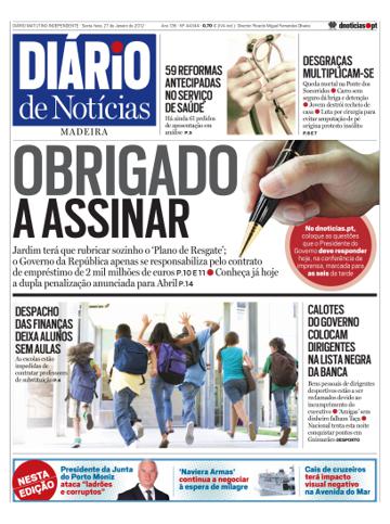 Edição do dia 27 Janeiro 2012 da pubicação Diário de Notícias