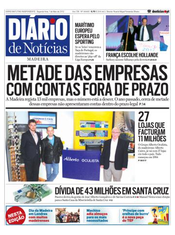 Edição do dia 7 Maio 2012 da pubicação Diário de Notícias