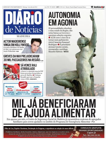 Edição do dia 1 Julho 2012 da pubicação Diário de Notícias