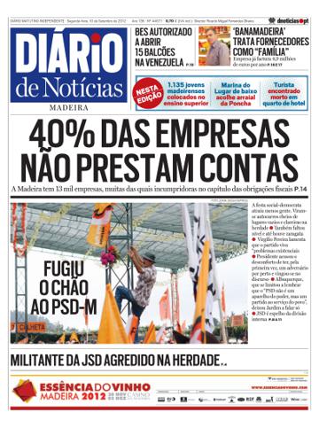 Edição do dia 10 Setembro 2012 da pubicação Diário de Notícias