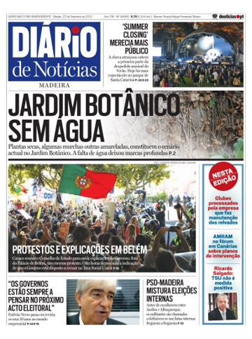 Edição do dia 22 Setembro 2012 da pubicação Diário de Notícias