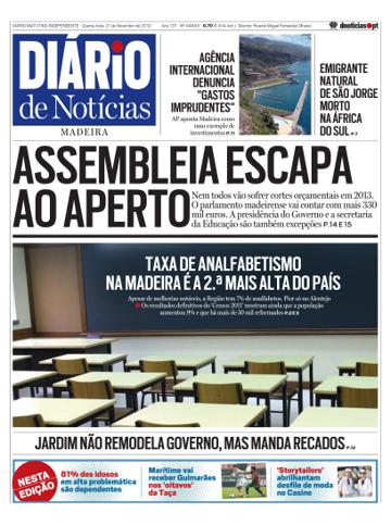 Edição do dia 21 Novembro 2012 da pubicação Diário de Notícias