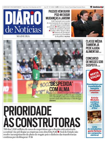 Edição do dia 23 Novembro 2012 da pubicação Diário de Notícias