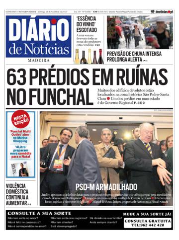 Edição do dia 25 Novembro 2012 da pubicação Diário de Notícias