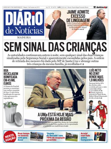 Edição do dia 2 Fevereiro 2013 da pubicação Diário de Notícias