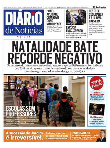 Edição do dia 19 Setembro 2014 da pubicação Diário de Notícias