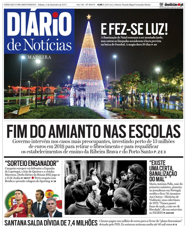 Edição do dia 2 Dezembro 2017 da pubicação Diário de Notícias