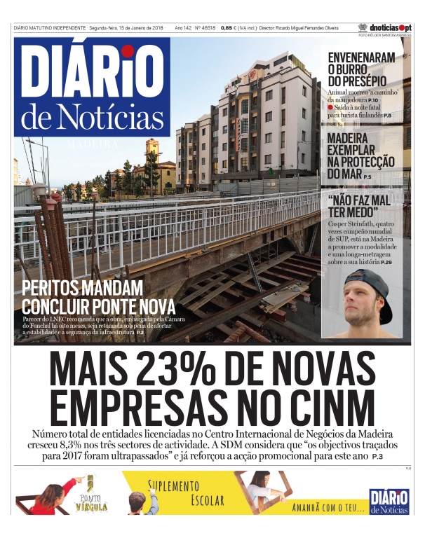 Edição do dia 15 Janeiro 2018 da pubicação Diário de Notícias