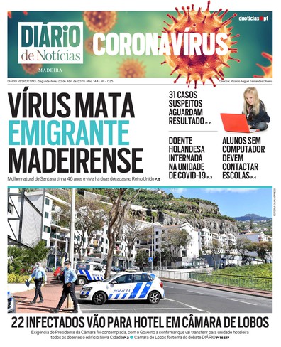 Edição do dia 20 Abril 2020 da pubicação DIÁRIO do Coronavírus