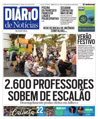 Edição do dia 22 Junho 2019 da pubicação Diário de Notícias