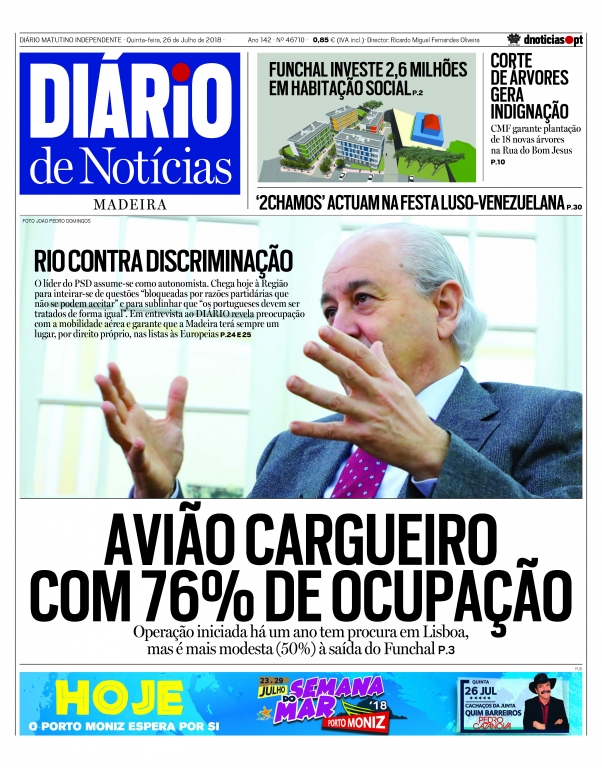 Edição do dia 26 Julho 2018 da pubicação Diário de Notícias