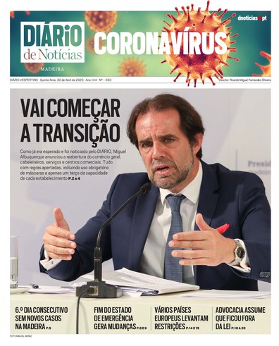 Edição do dia 30 Abril 2020 da pubicação DIÁRIO do Coronavírus