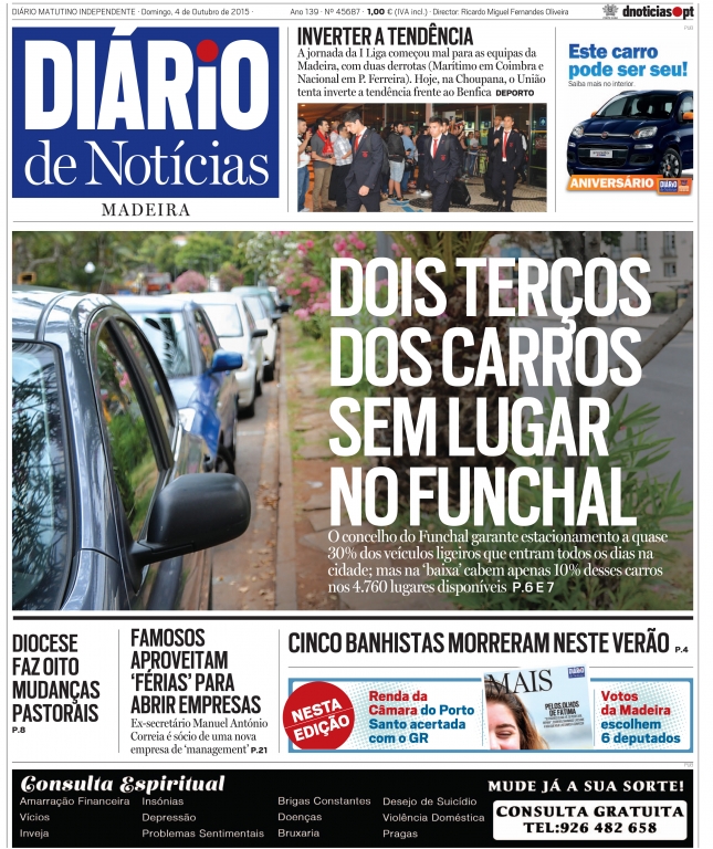 Edição do dia 4 Outubro 2015 da pubicação Diário de Notícias