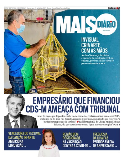 Edição do dia 15 Abril 2021 da pubicação MAIS Diário