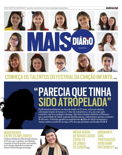 Edição do dia 9 Abril 2021 da pubicação MAIS Diário