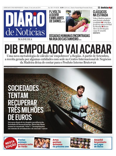 Edição do dia 21 Junho 2014 da pubicação Diário de Notícias