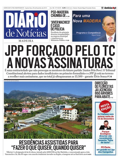 Edição do dia 26 Novembro 2014 da pubicação Diário de Notícias